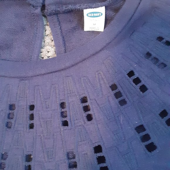 Old Navy sleeveless sweatshirt dress w cut outs blue size medium - Picture 4 of 12